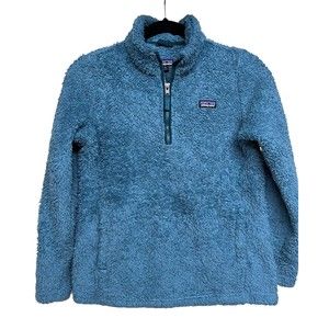 Patagonia Los Gatos Fleece 1/4 Zip Pullover Sweater Jacket Blue Girls Size XL 14